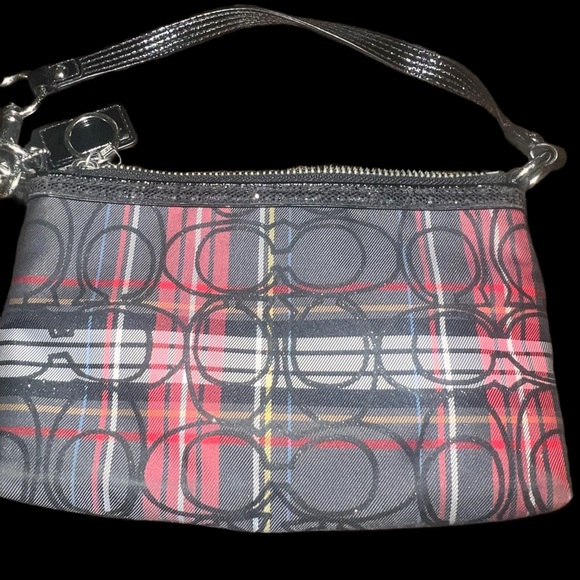 Coach Poppy Vintage Black and Red Plaid Mini Shoulder Bag - Picture 3 of 7
